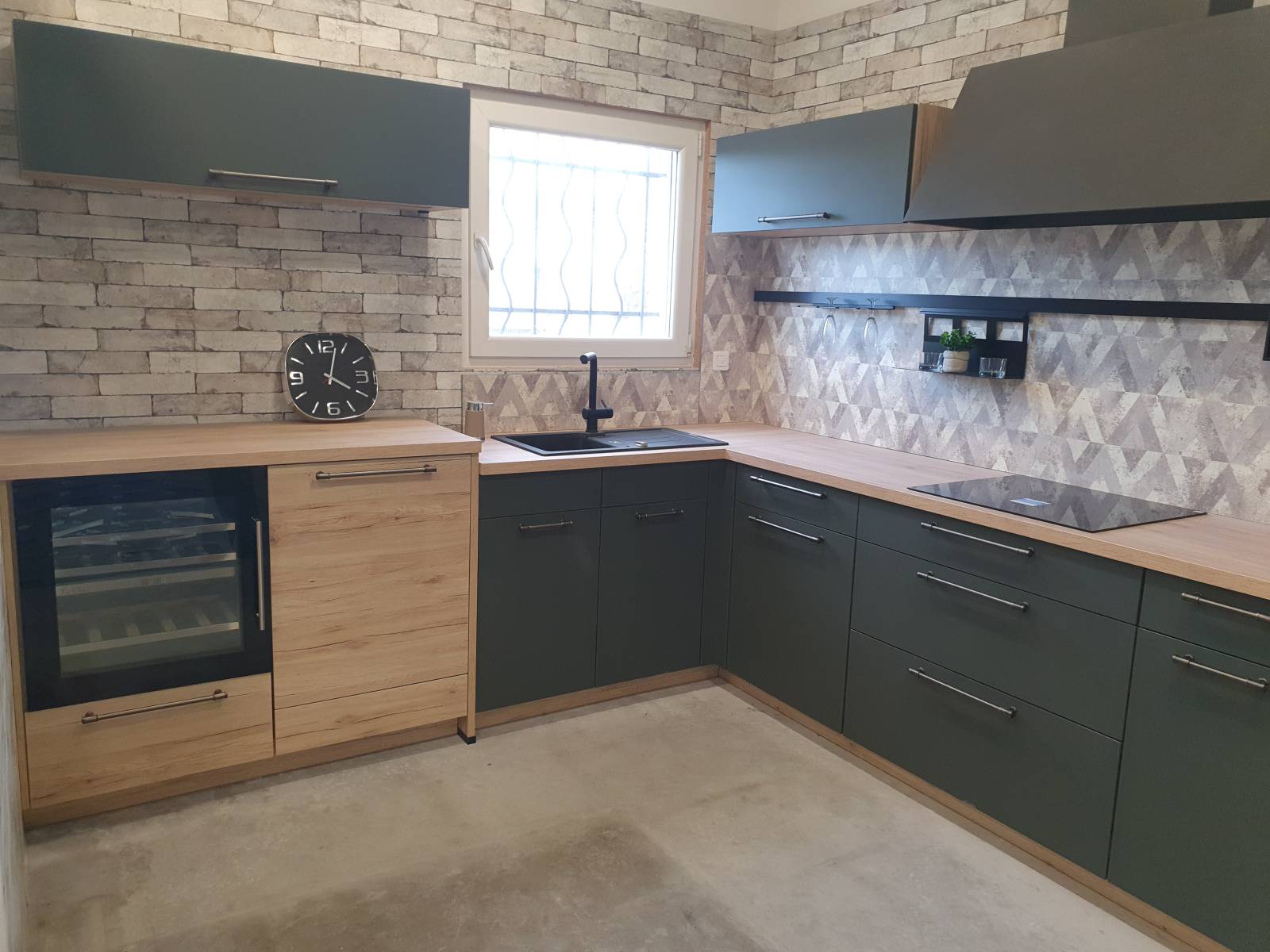 meuble maxi line et plan de travail décor bois chêne san remo 